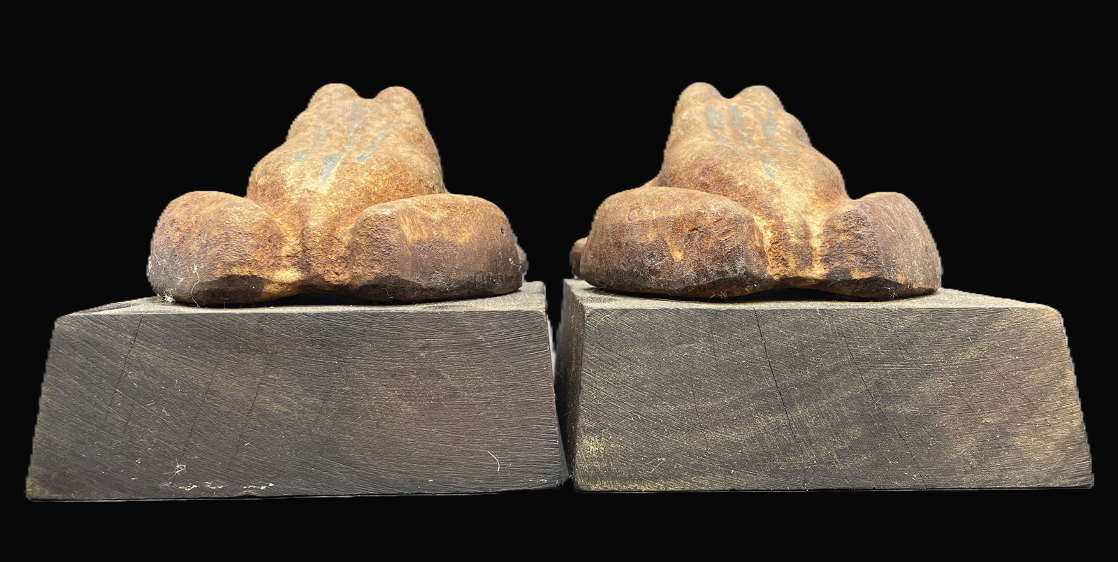 Pair of Cast Iron Frog Bookends Décor - 5