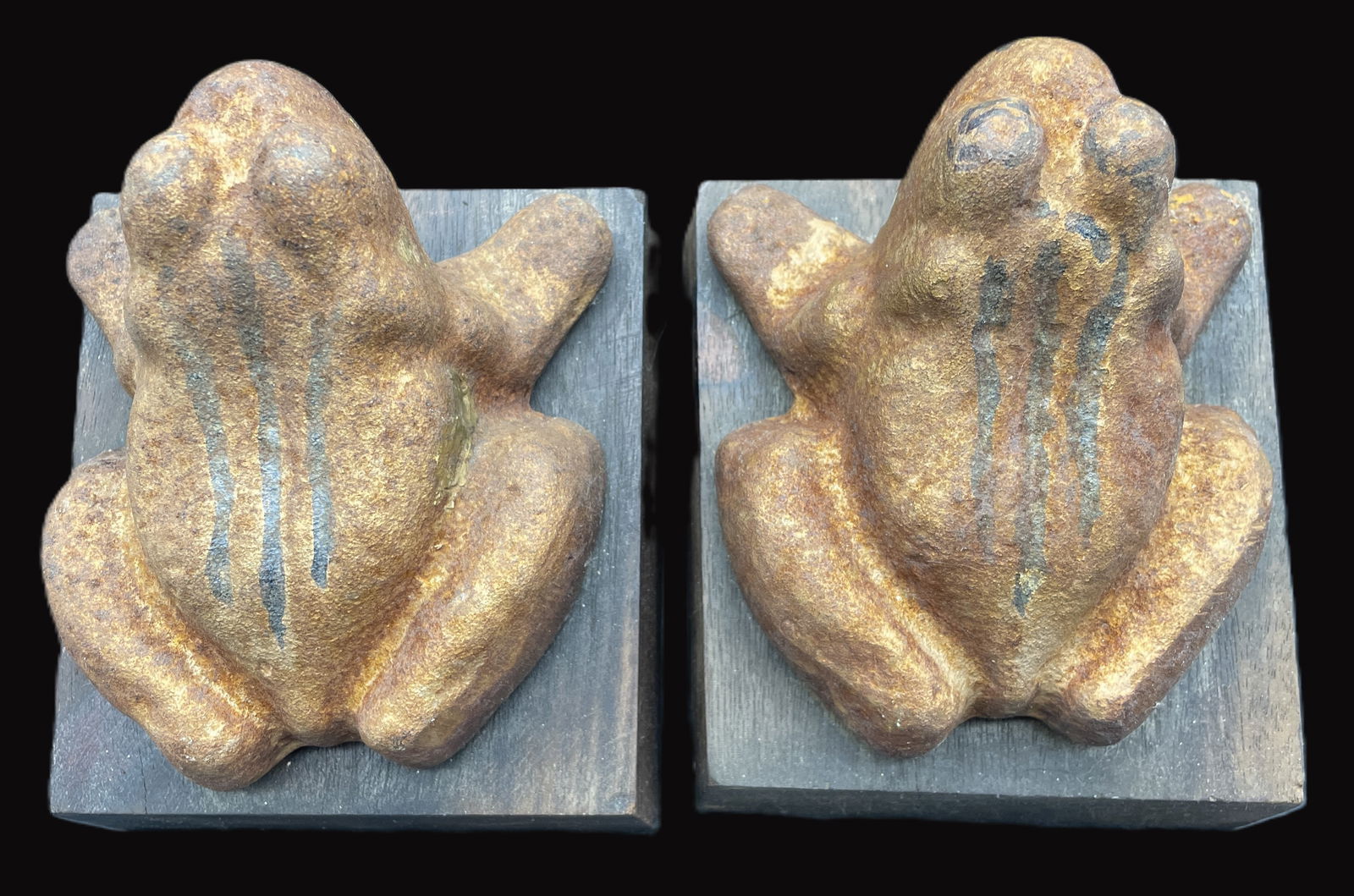 Pair of Cast Iron Frog Bookends Décor - 7