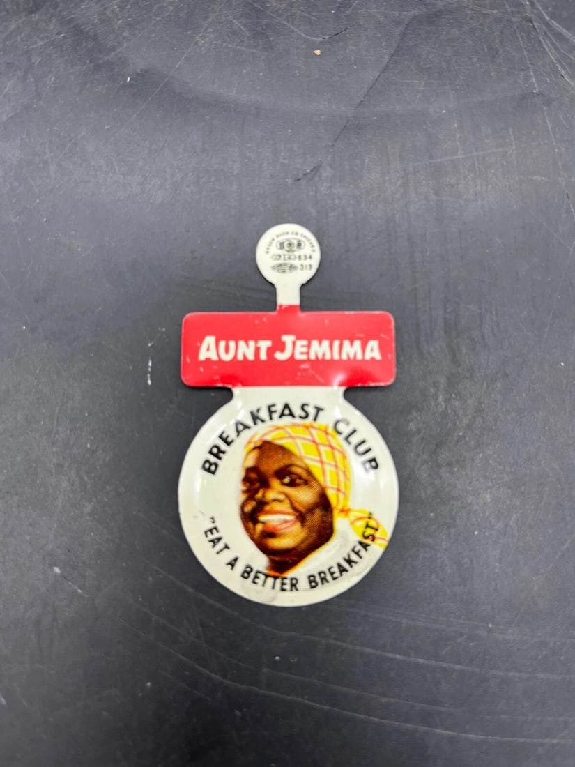 1950's Aunt Jemima Pancake Breakfast Club Bend Back Button NOS - 2