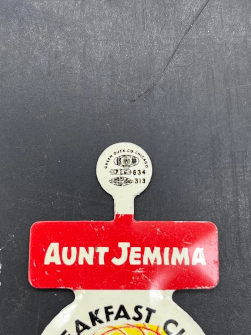 1950's Aunt Jemima Pancake Breakfast Club Bend Back Button NOS - 3
