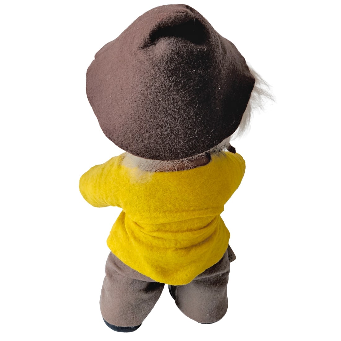 Original Grandpa Norfin Troll Dolls by Thomas Dam 1977 in Yellow and Brown Felt Clothing #7002 - 3