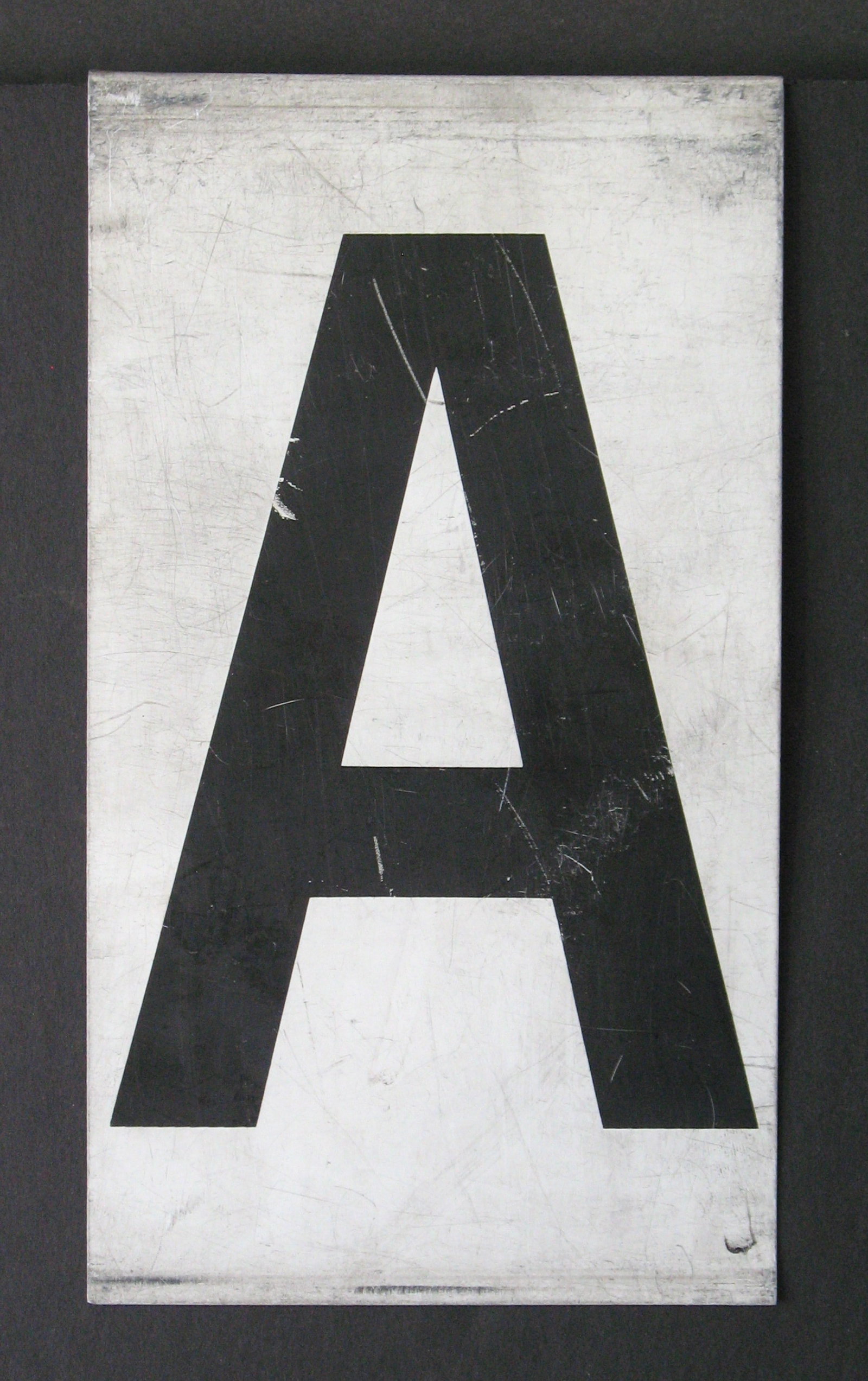 Antique tin movie marque letter “A”: Title: Antique tin movie marque letter “A”Date/Period: 1950'sDimension: 8 3/4” x 5”Additional Information: Nice antique tin movie marque letter “A” in original