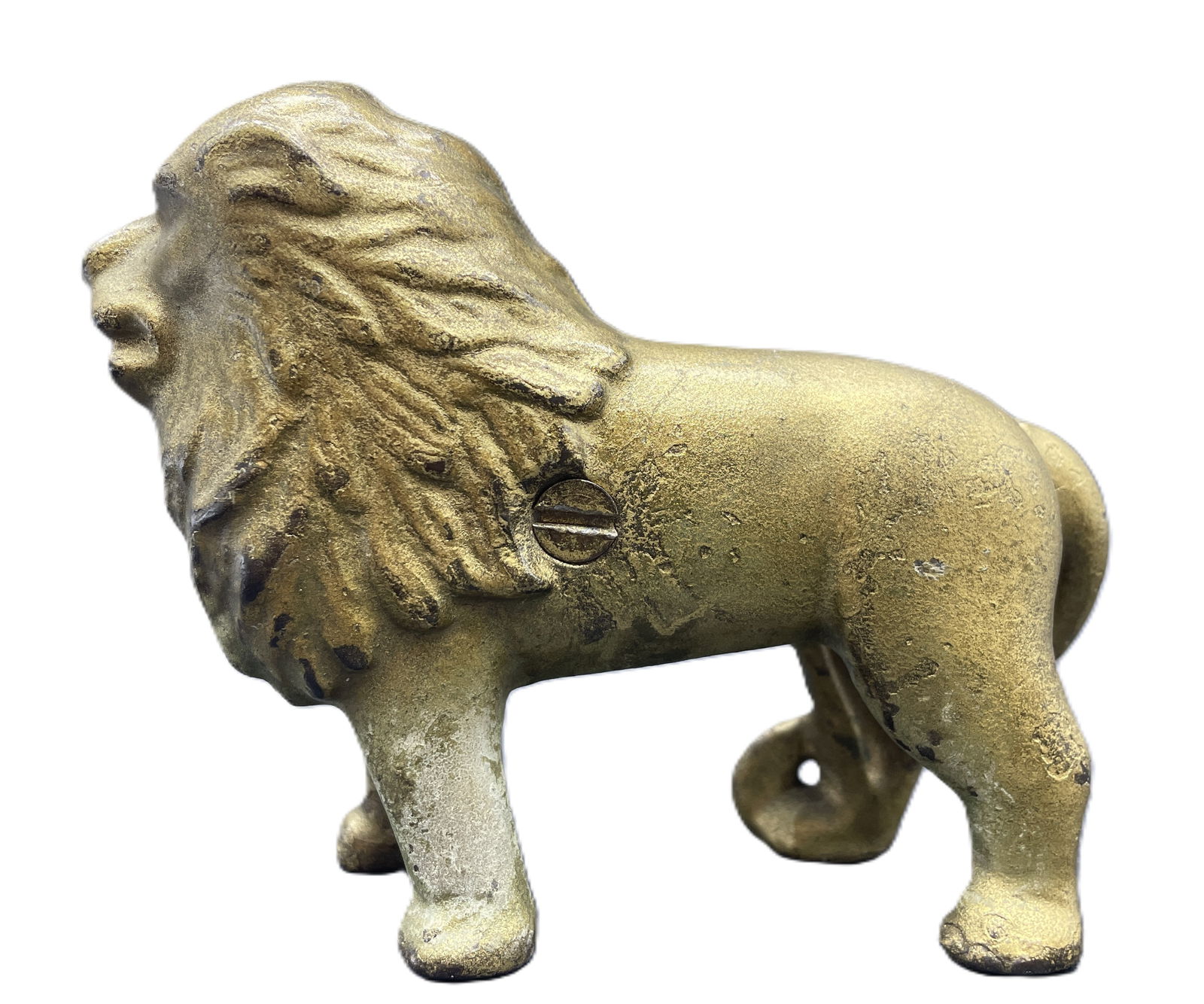 ANTIQUE ORIGINAL 1890-1900 STILL CAST IRON LION BANK~5" - 2