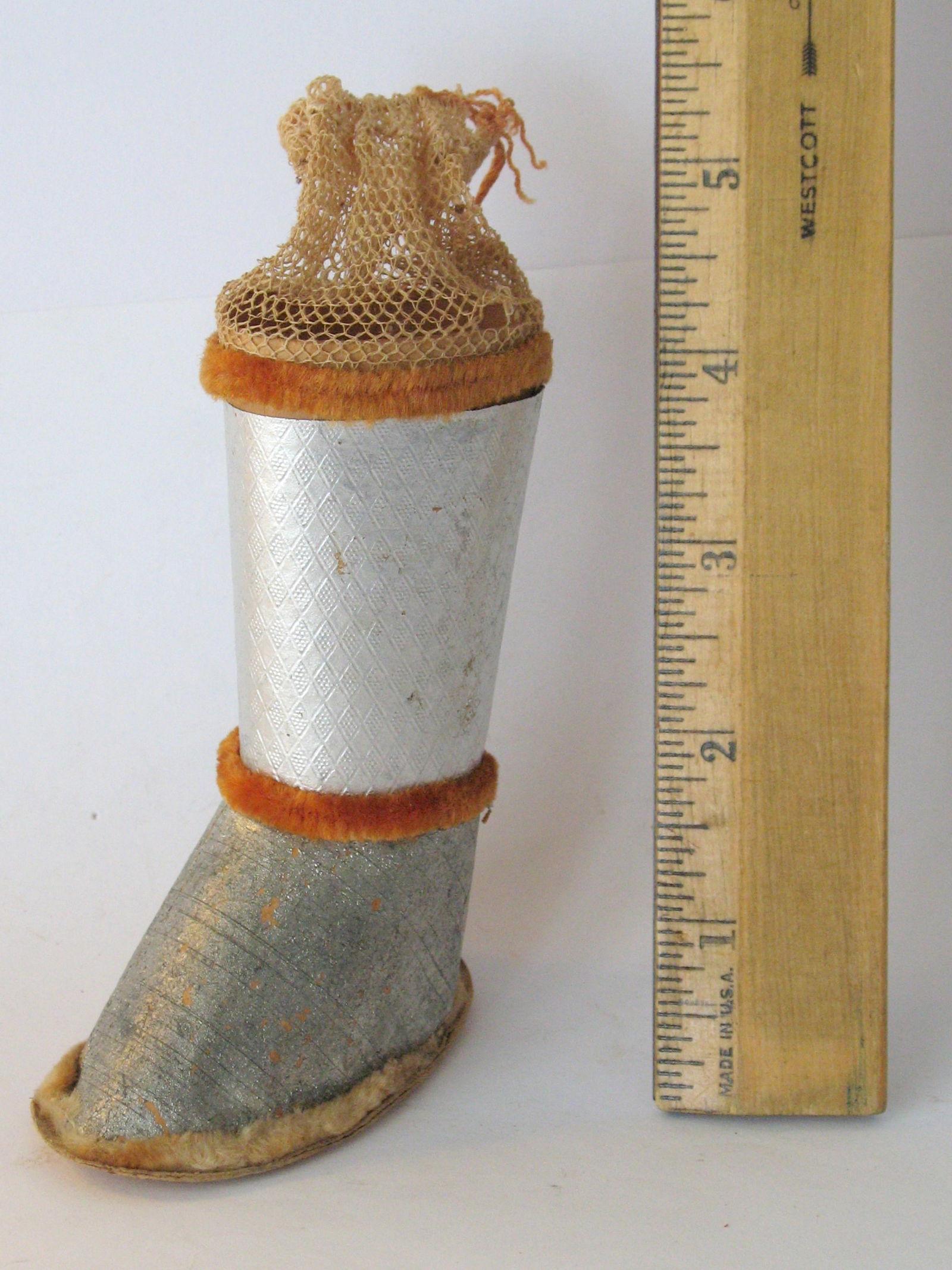 Antique Christmas boot candy container. - 6