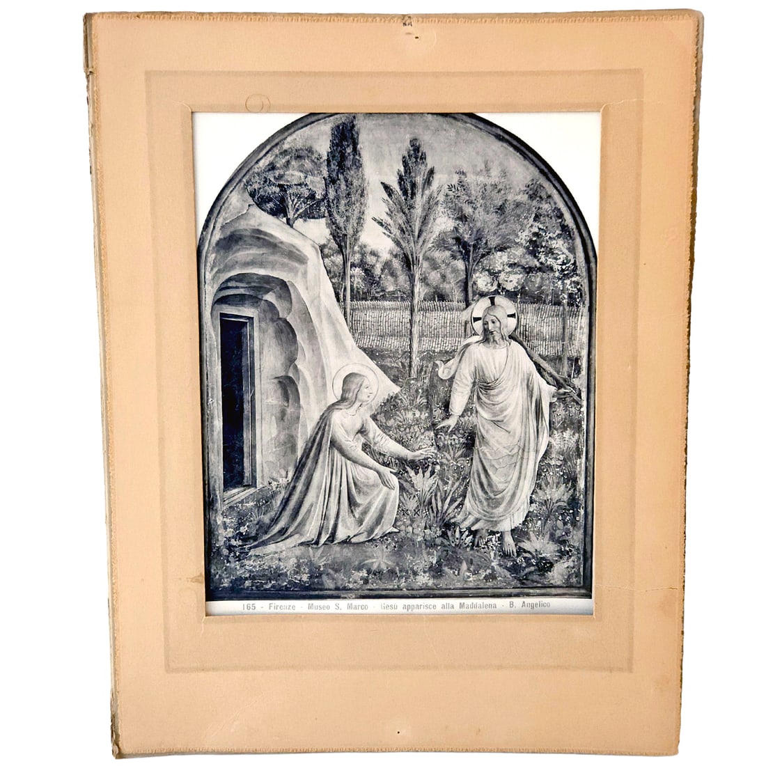 1854 Albumen Print of Noli Me Tángere - Mary Magdalene at the open sepulchre at Christ's feet - 2