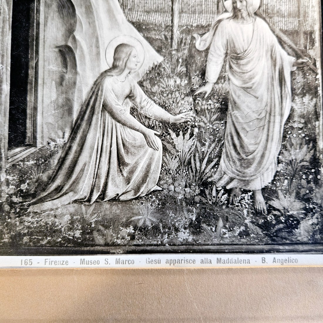 1854 Albumen Print of Noli Me Tángere - Mary Magdalene at the open sepulchre at Christ's feet - 4