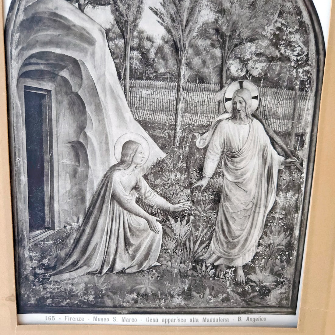 1854 Albumen Print of Noli Me Tángere - Mary Magdalene at the open sepulchre at Christ's feet - 5