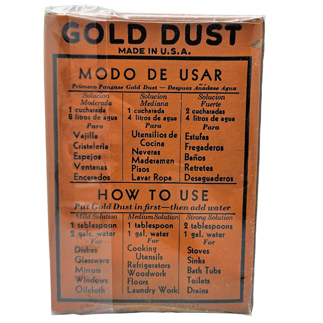 Vintage Fairbanks Gold Dust Washing Powder Bilingual 5 Ounce Collectible Advertising Box - 3