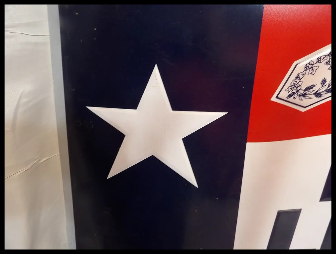 Rare Vintage Bud Light Texas Flag Metal Sign - 5