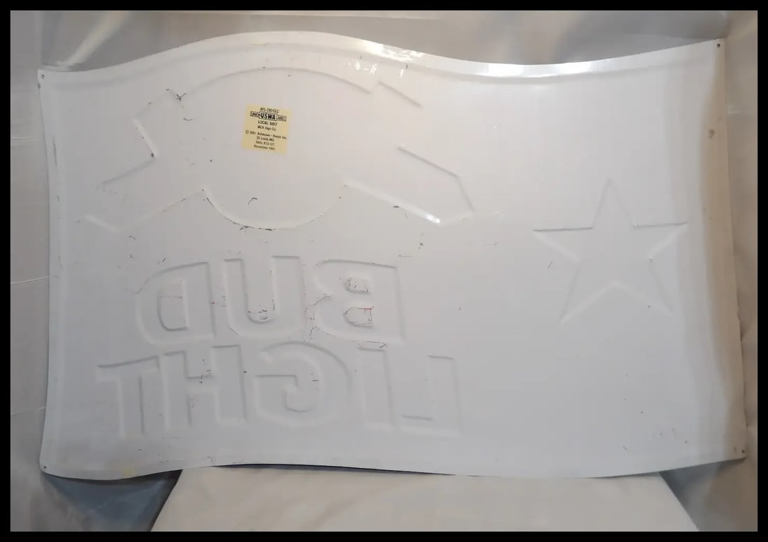 Rare Vintage Bud Light Texas Flag Metal Sign - 6