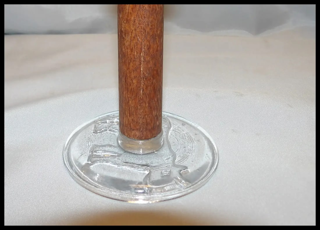 Antique Farm House Décor Glass Butter Mold with Cow Impression - 3