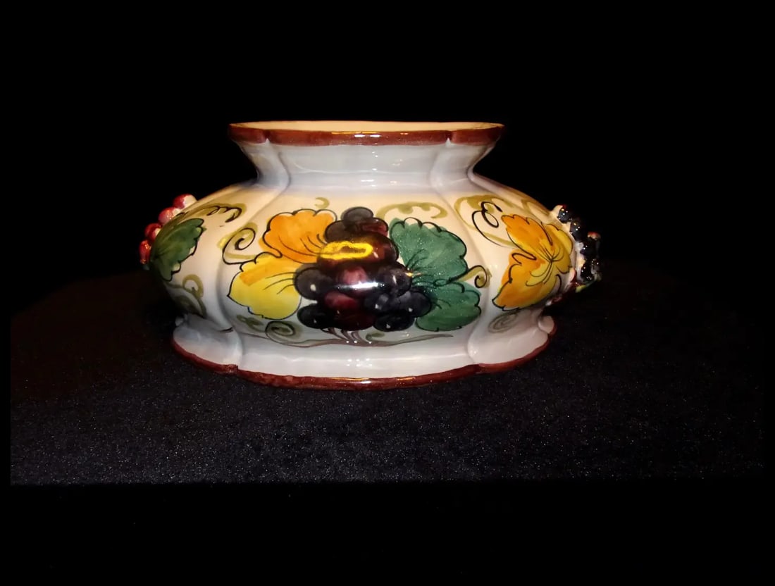 Vintage Large Italian Soup Tureen with Underplate and Grapevine Motif - 10