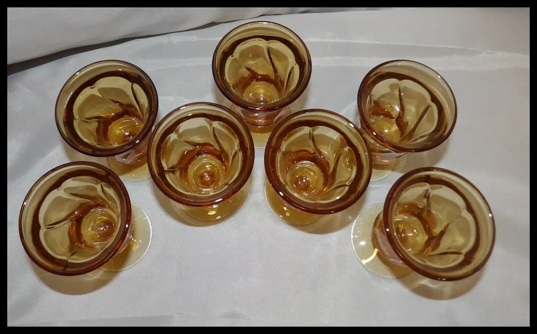 Fostoria Jamestown Amber Juice Glasses - 4