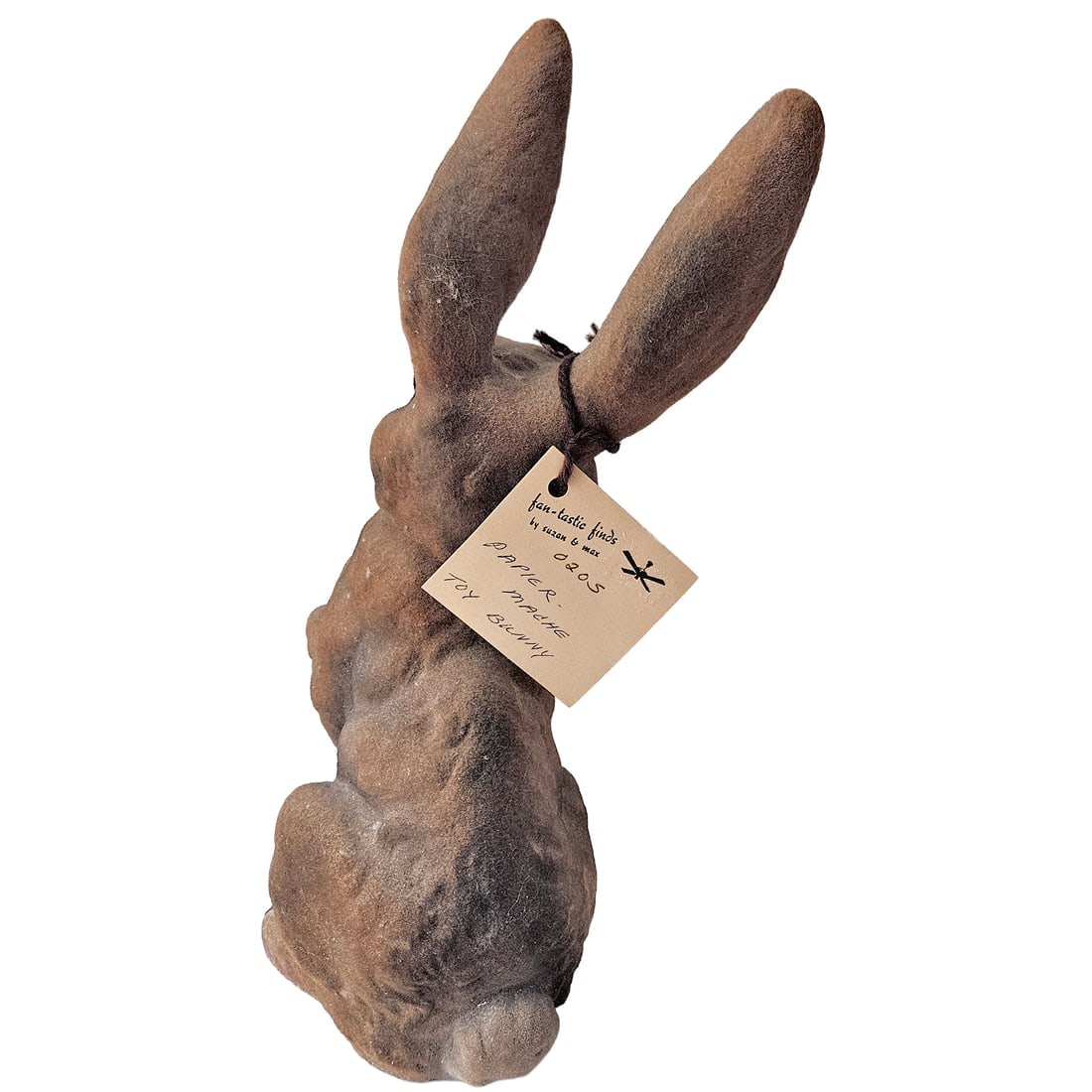 Heissner W Germany Flocked/Velveteen Paper Mache Bunny Rabbit - 3