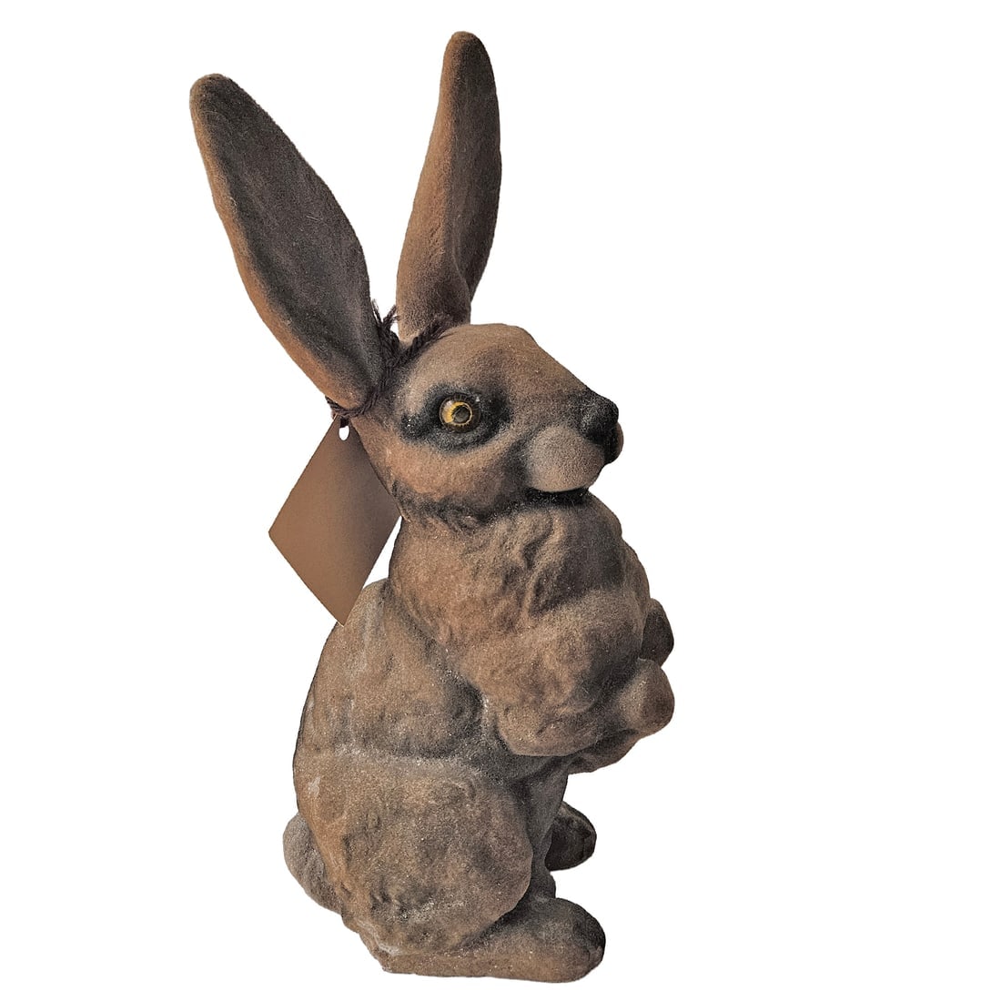 Heissner W Germany Flocked/Velveteen Paper Mache Bunny Rabbit - 4
