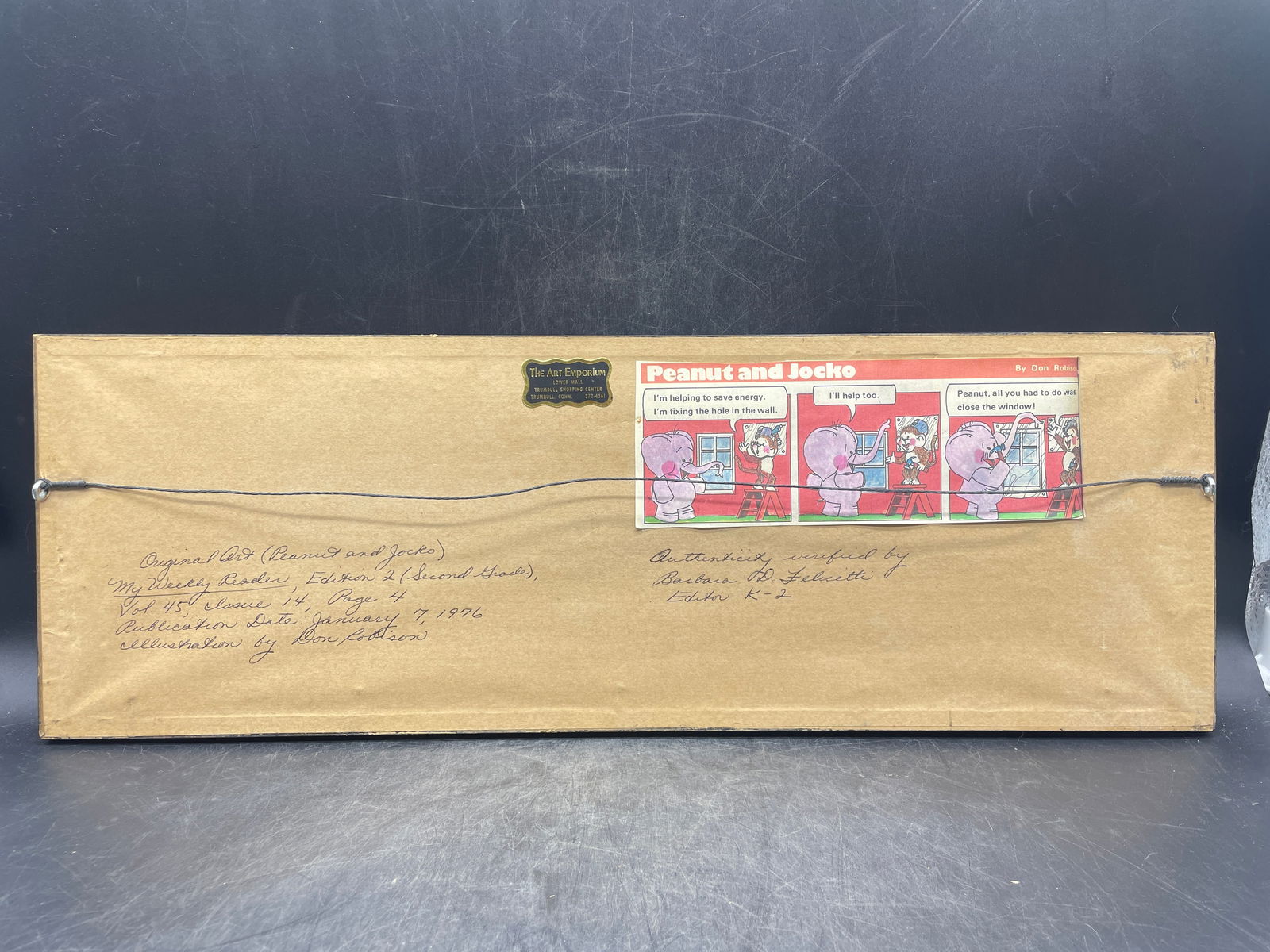 1976 Original Peanut & Jocko Comic Strip Art Weekly Reader Framed - 2