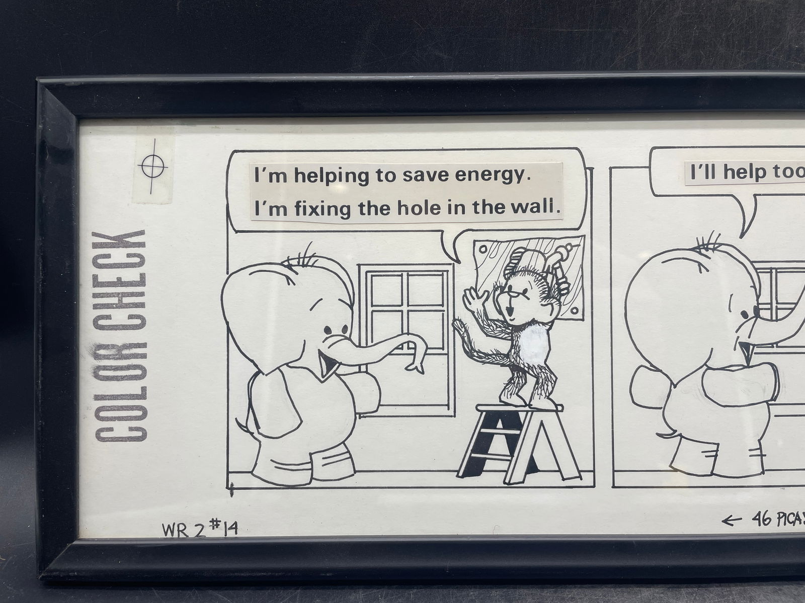1976 Original Peanut & Jocko Comic Strip Art Weekly Reader Framed - 3