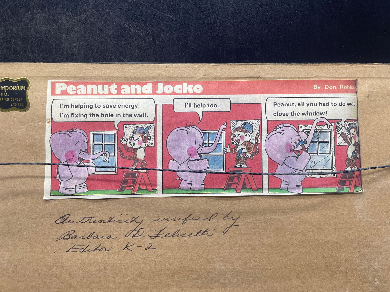 1976 Original Peanut & Jocko Comic Strip Art Weekly Reader Framed - 7