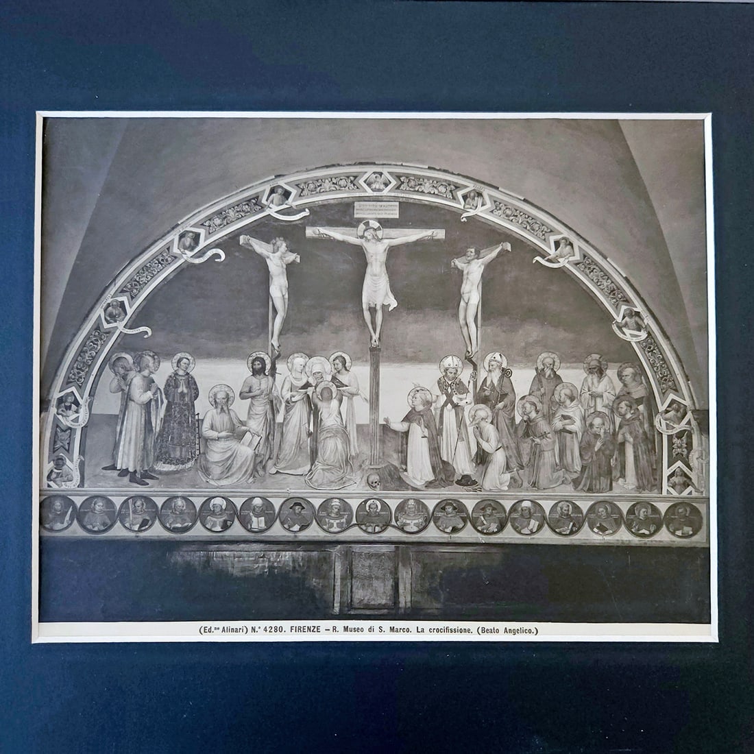 Framed 1854 Albumen Print of The Crucifixion ca. 1420–23 Fra Angelico (Guido di Pietro) - 2