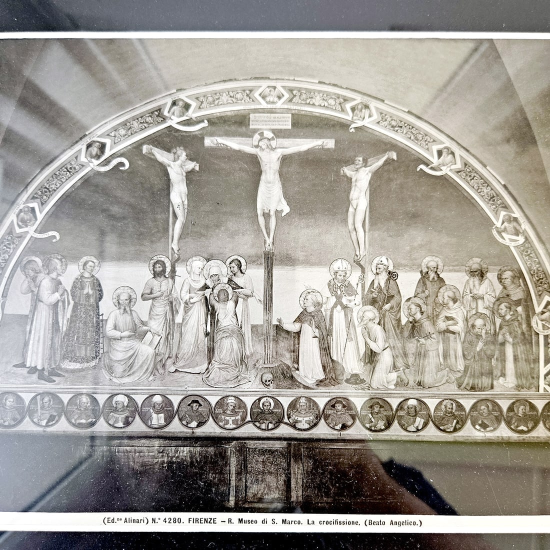 Framed 1854 Albumen Print of The Crucifixion ca. 1420–23 Fra Angelico (Guido di Pietro) - 4
