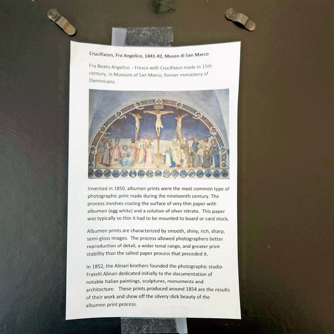 Framed 1854 Albumen Print of The Crucifixion ca. 1420–23 Fra Angelico (Guido di Pietro) - 8