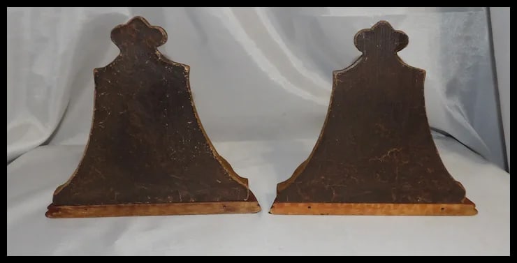 Unique Pair Syroco Wood Composition Bookends - 5