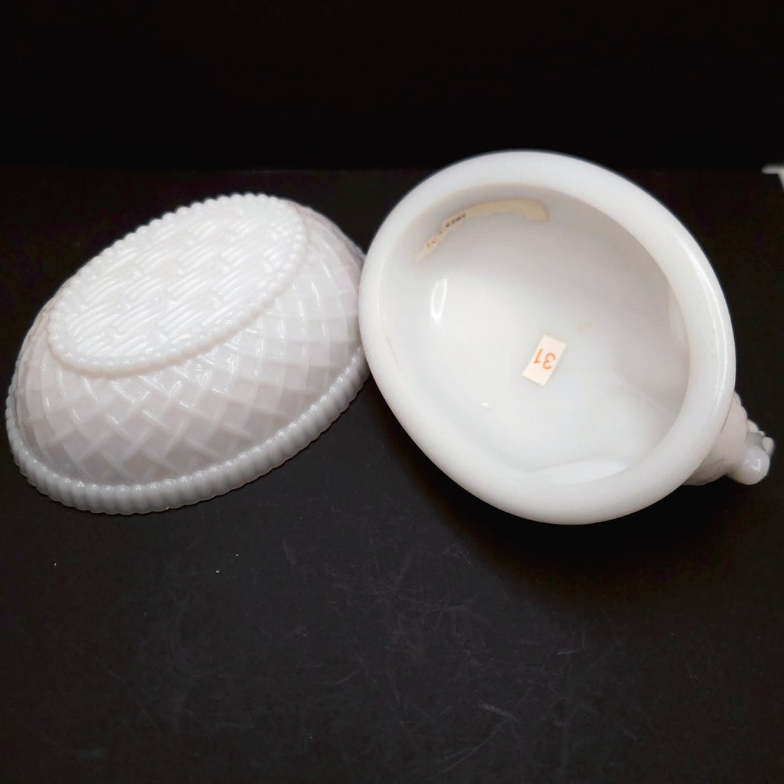 Vintage Imperial White Milk Glass Swan on a Nest Candy Dish - 8