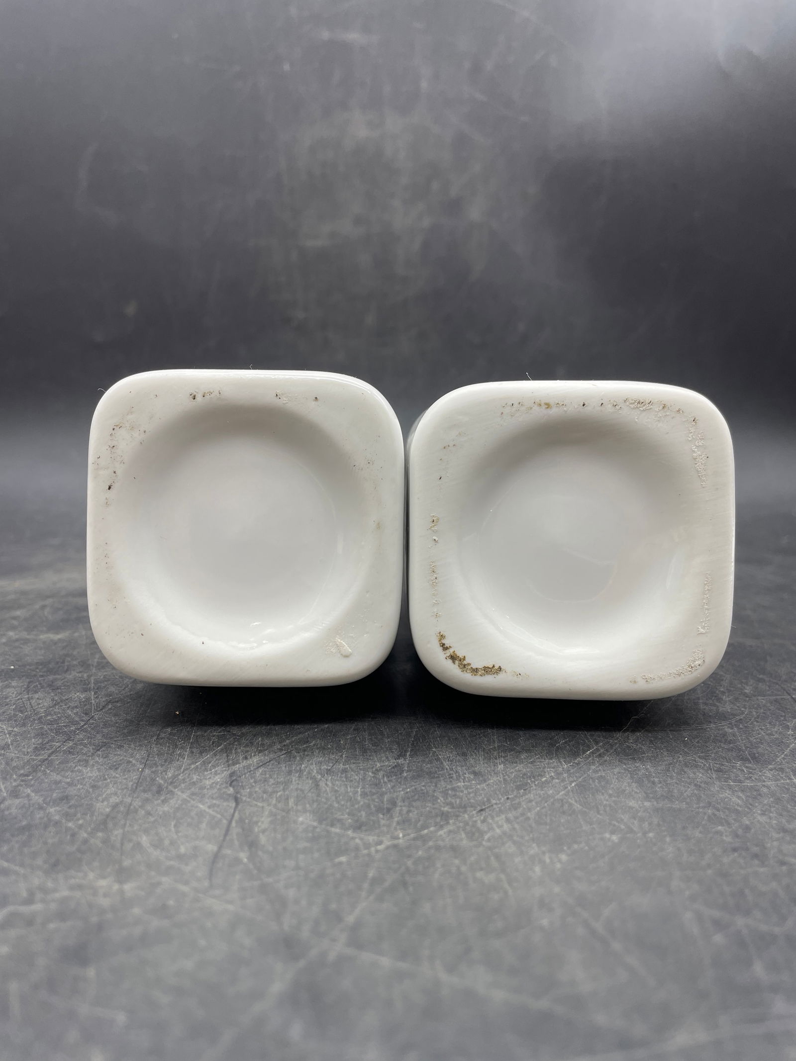 2qty Vintage Apothecary Barber Bottle Floral Milk Glass Prop Tonic Witch Hazel - 7