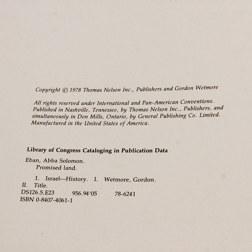 Promised Land 1978 Hardcover First Edition with Dust Jacket - 6