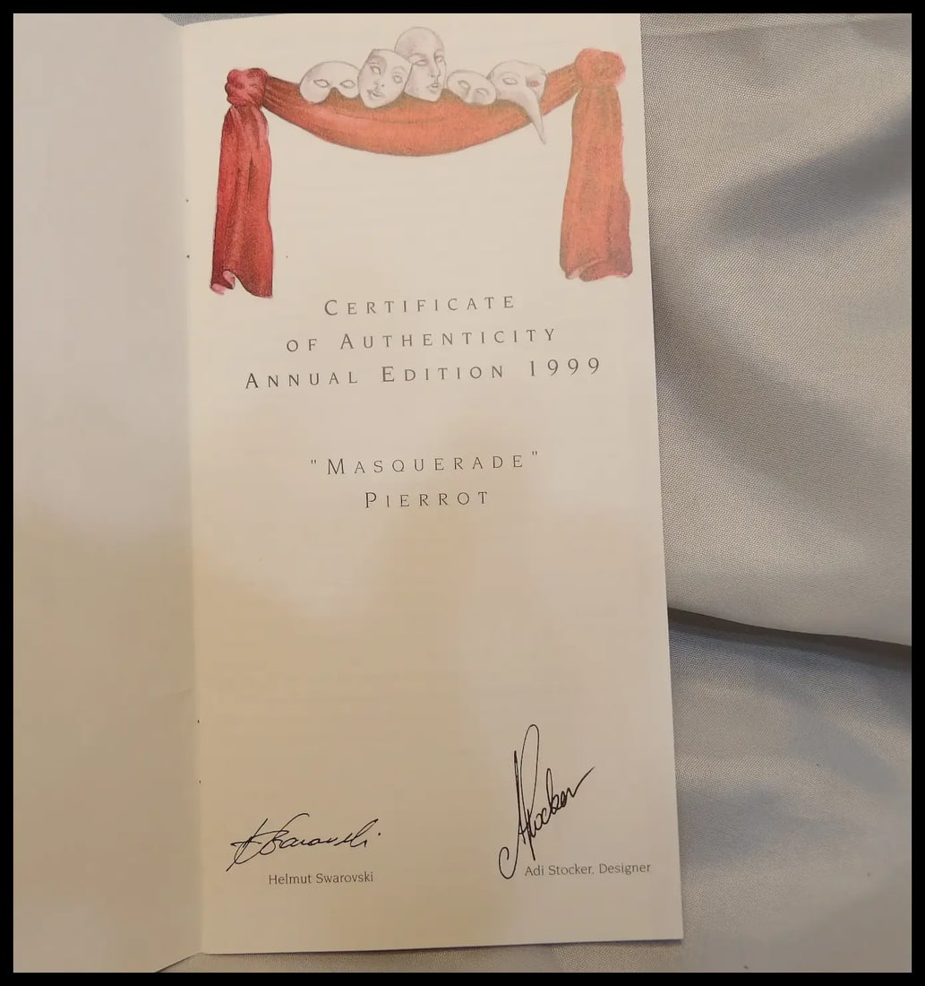 Swarovski Crystal 1999 Annual SCS Masquerade Pierrot Clown In Box - 12