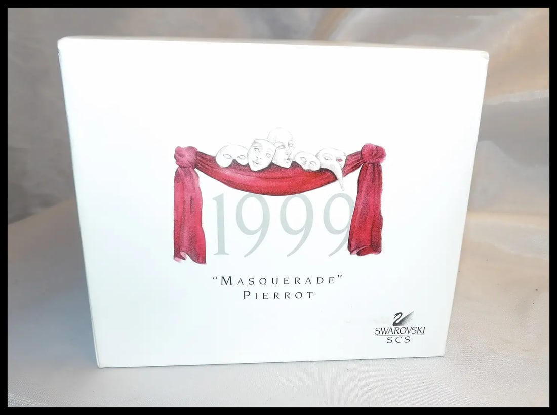 Swarovski Crystal 1999 Annual SCS Masquerade Pierrot Clown In Box - 9