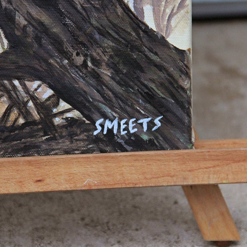 Original Acrylic on Canvas Painting Owl in the Field – Signed - 4