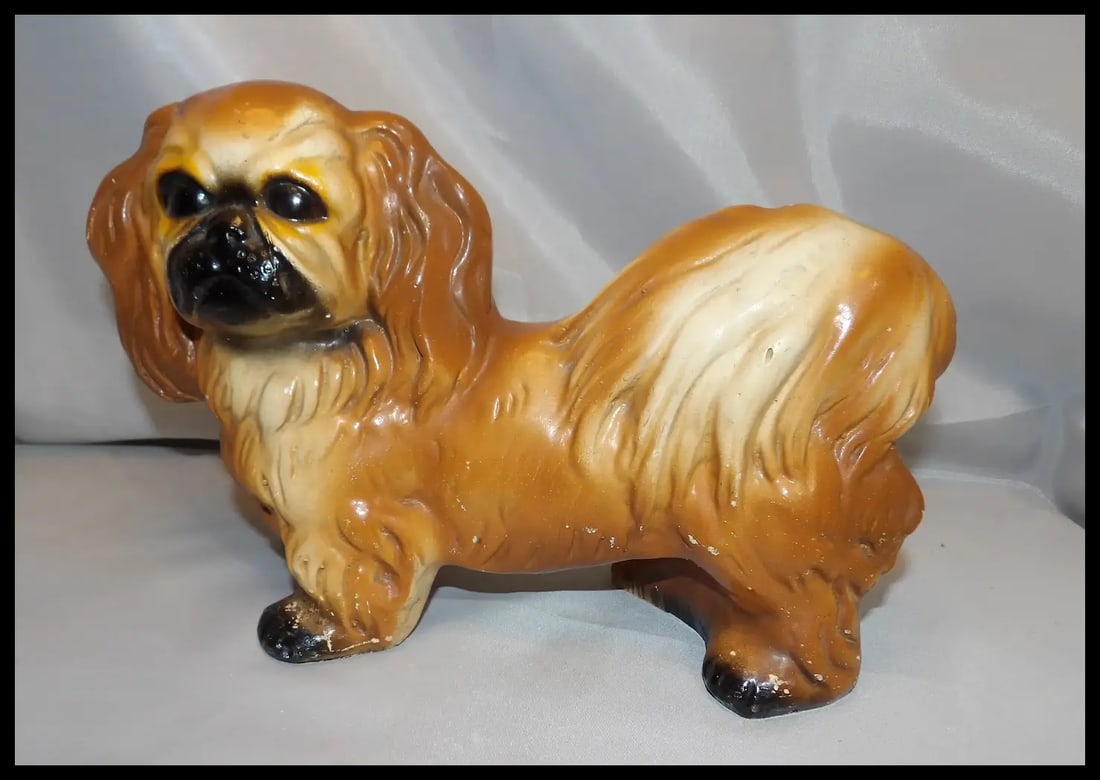 Vintage Chalkware Pekingese Dog - 2