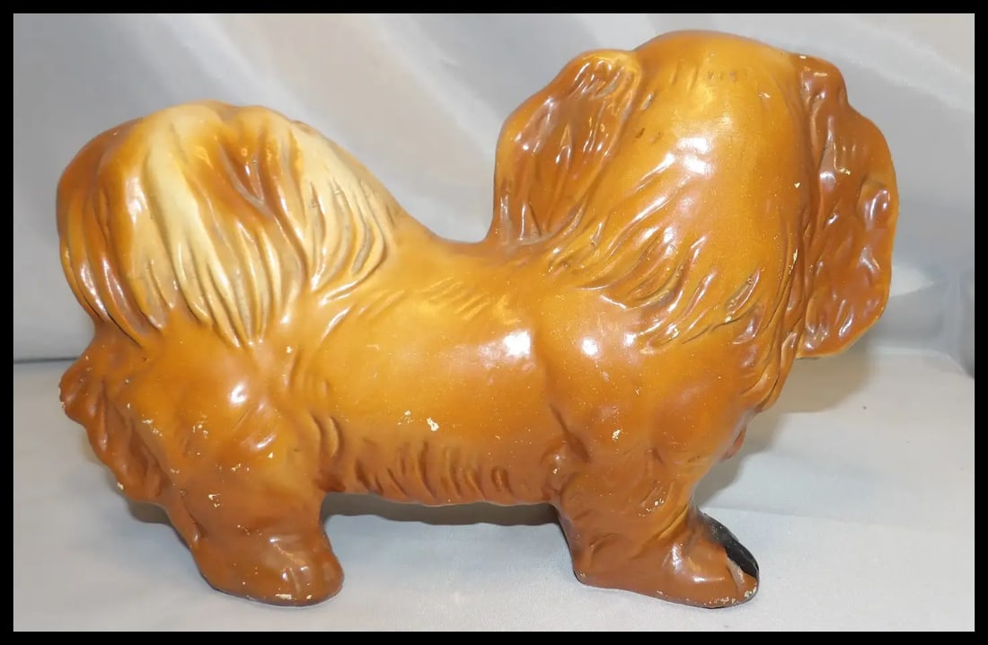 Vintage Chalkware Pekingese Dog - 5