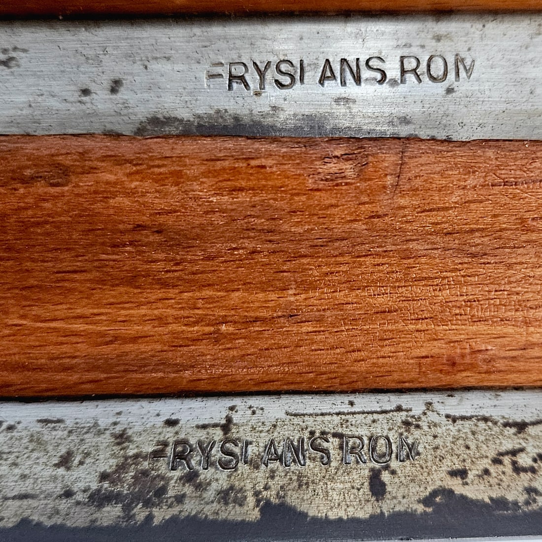 Vintage Traditional Dutch Frisian Wooden Ice Skates with Metal Blades and Leather Straps. - 6