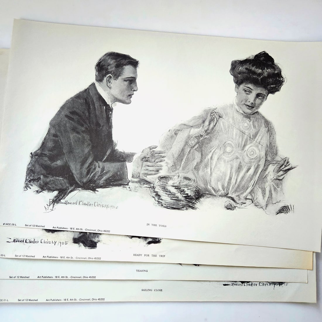 Howard Chandler Christy B&W Lithographs by Art Publishers, Cincinnati OH - 6