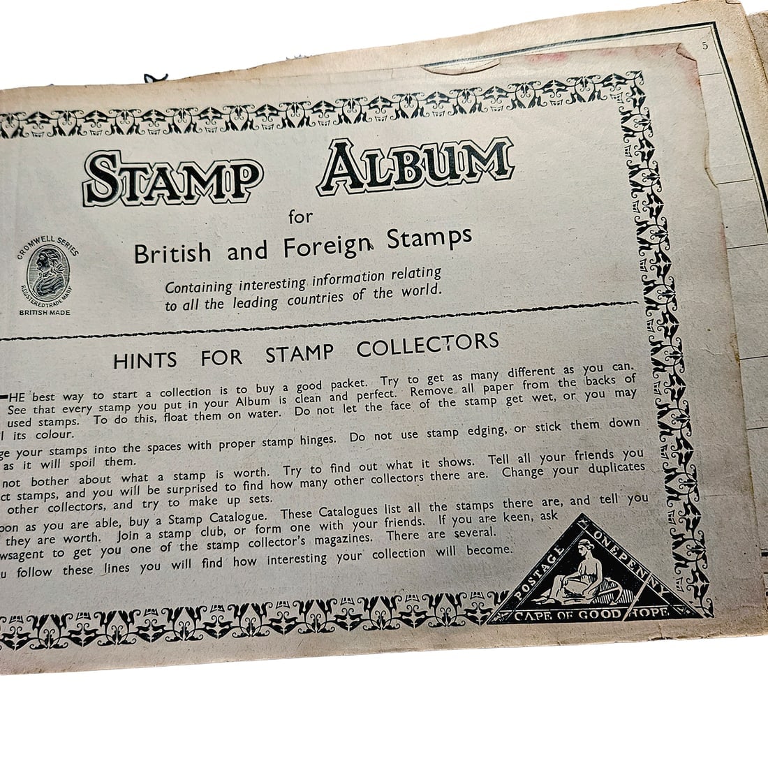 Vintage Cromwell Series WORLD WIDE stamp album for British and Foreign Stamps Circa 1940-1950 - 2