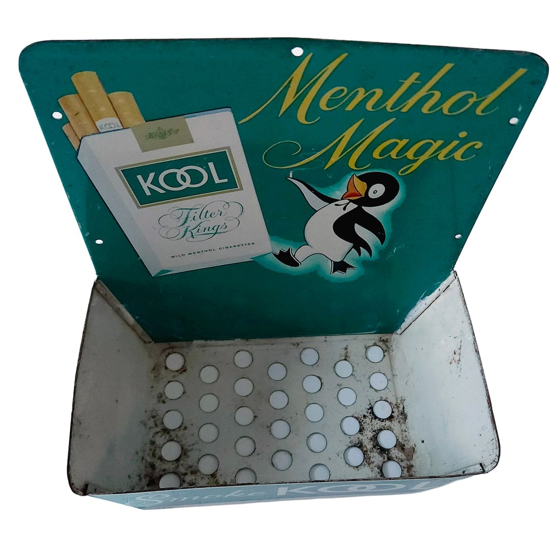 Kool Menthol Magic Vintage Tin Litho Counter-top or Wall-mounted Matchbook Holder Advertising - 5