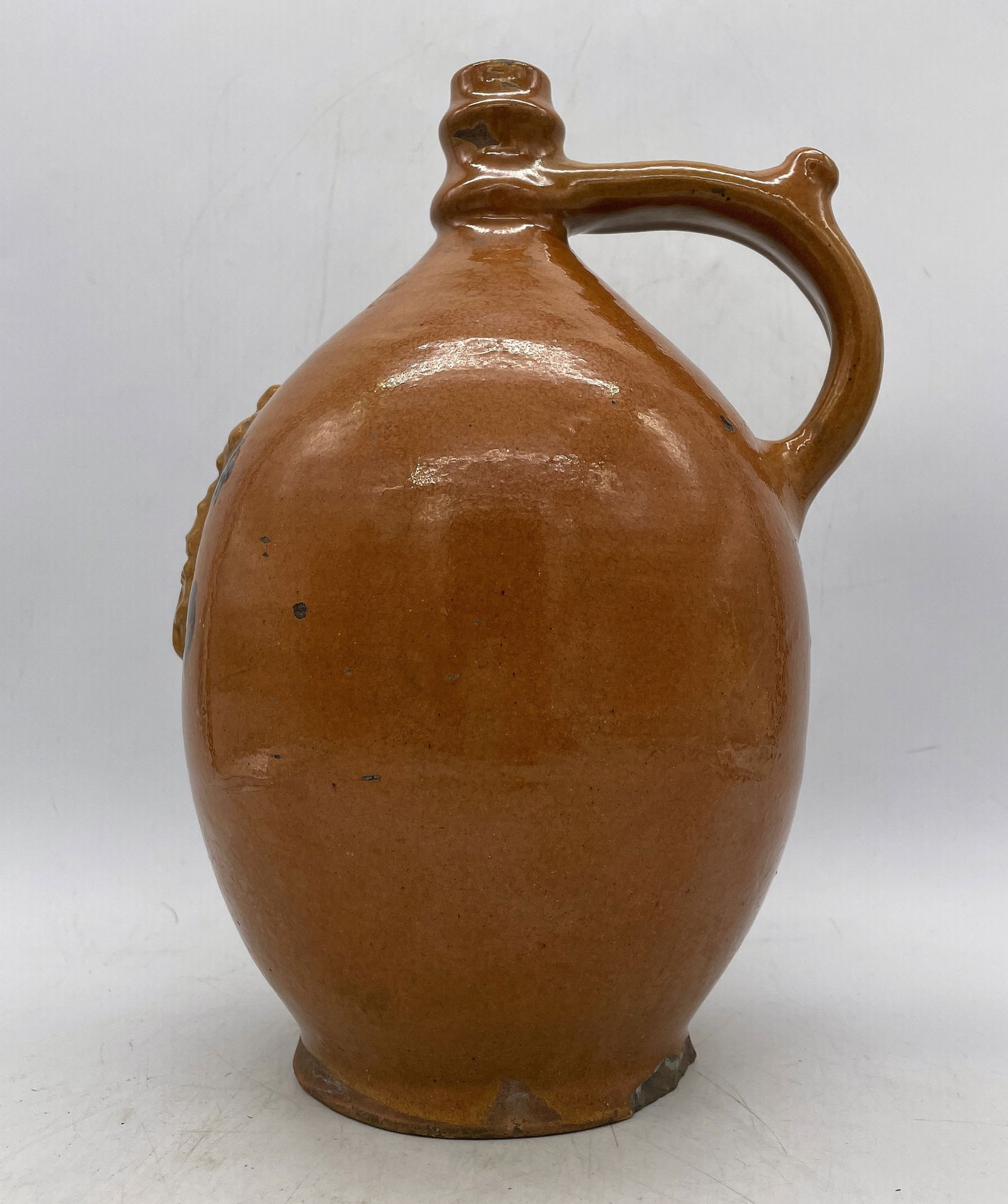 Antique Ovid Redware Pottery Jug Dated 1903 Maria - 4