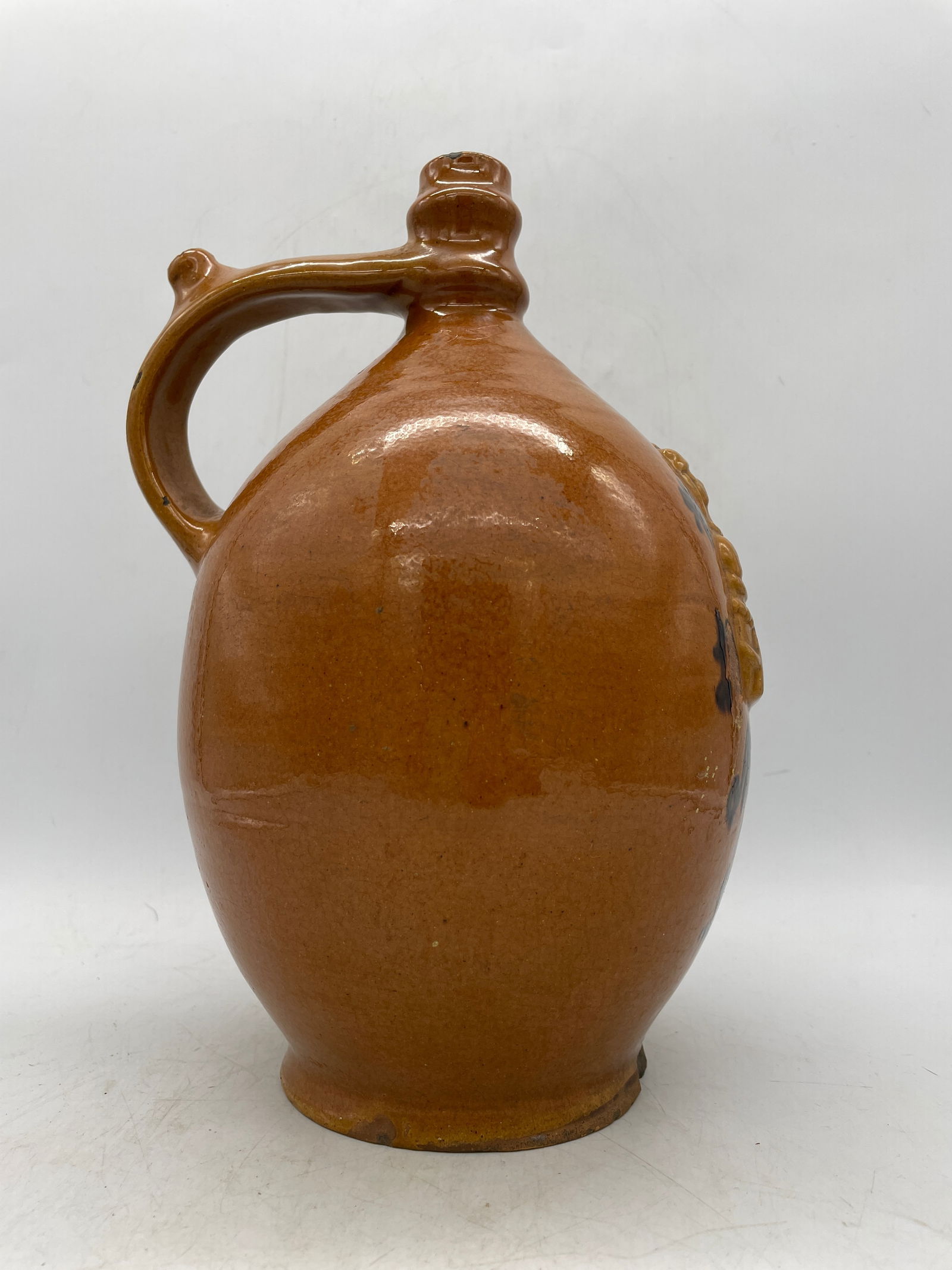 Antique Ovid Redware Pottery Jug Dated 1903 Maria - 6
