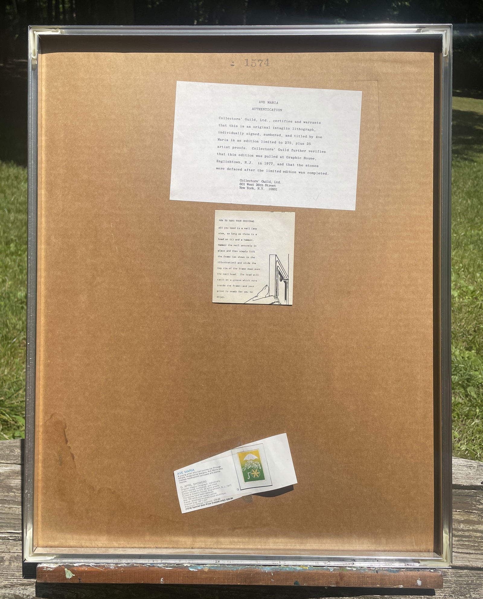 Vintage Etching AVE MARIA "April Showers" Signed Framed Limited Edition 16/275 - 6