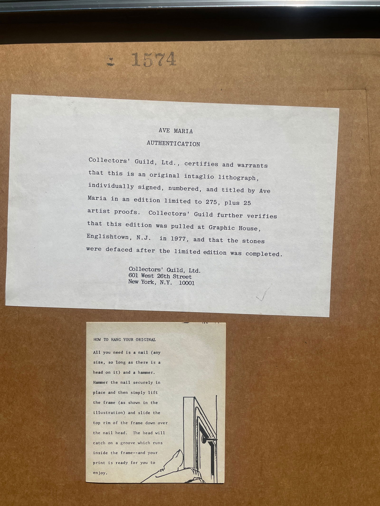 Vintage Etching AVE MARIA "April Showers" Signed Framed Limited Edition 16/275 - 7