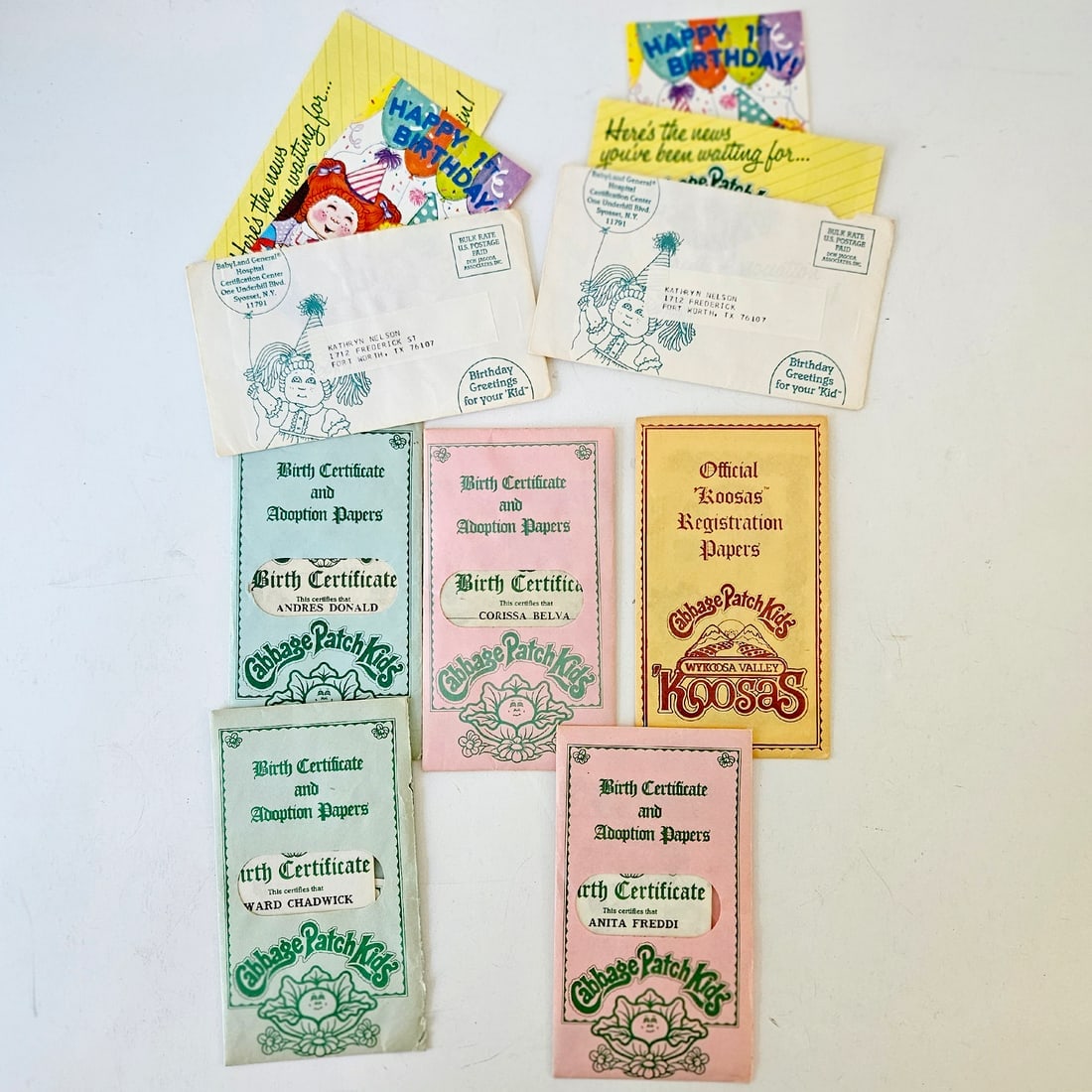 Cabbage Patch Kids Clothing, Adoption Papers, Plate and Figurines Collection - 5