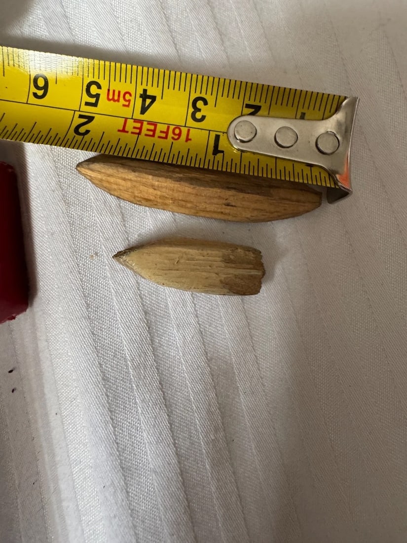 2 Antique primitive Wood Canoe Handmade carving Dollhouse Miniature 2"& 1" - 5