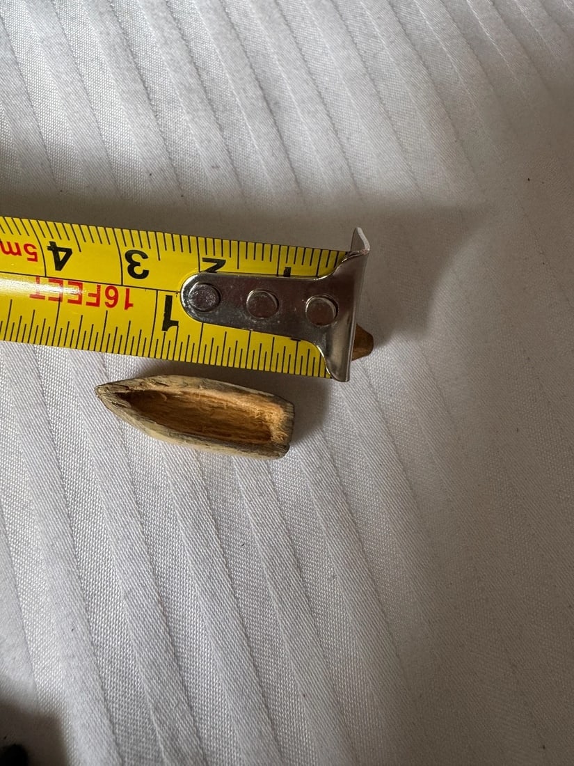 2 Antique primitive Wood Canoe Handmade carving Dollhouse Miniature 2"& 1" - 6