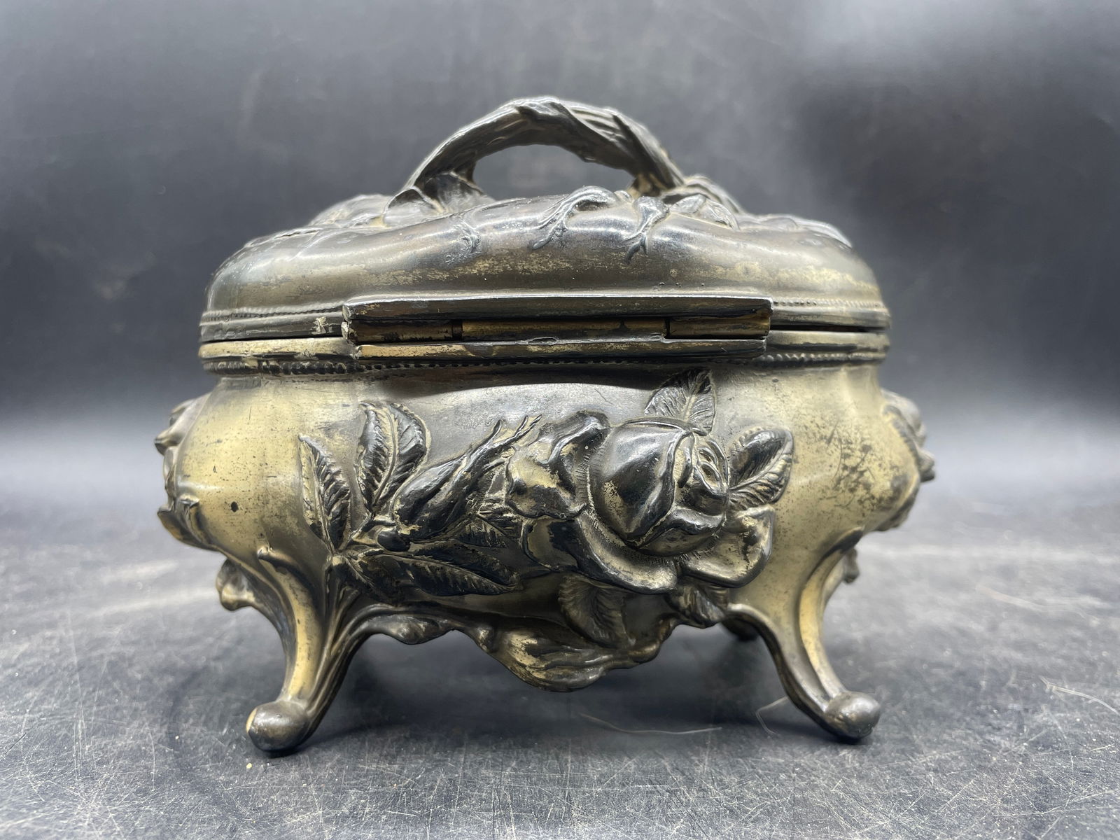 B&W #179 Original Art Nouveau Jewelry Casket / Trinket Box 1904 w Lining - 5