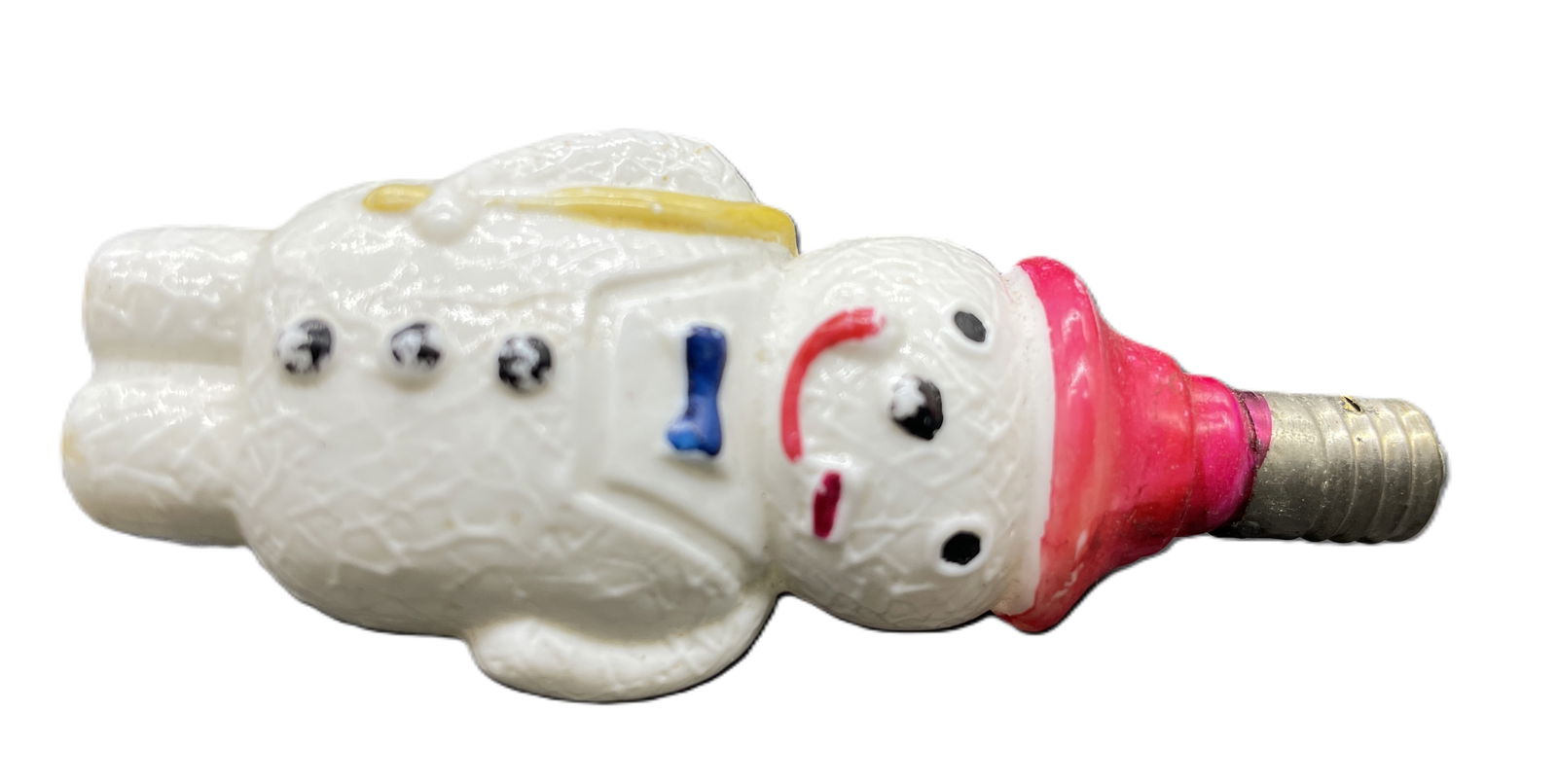 VINTAGE Glass Figural Light Bulb Christmas Snowman - 3