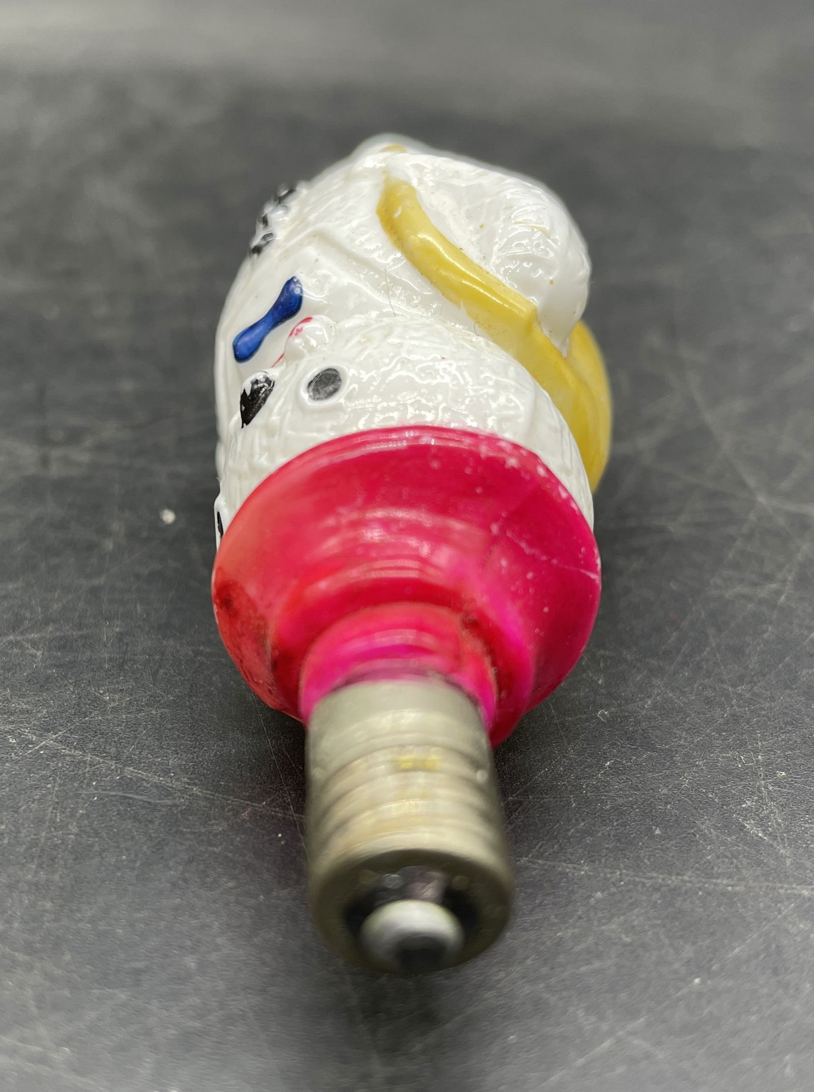 VINTAGE Glass Figural Light Bulb Christmas Snowman - 7