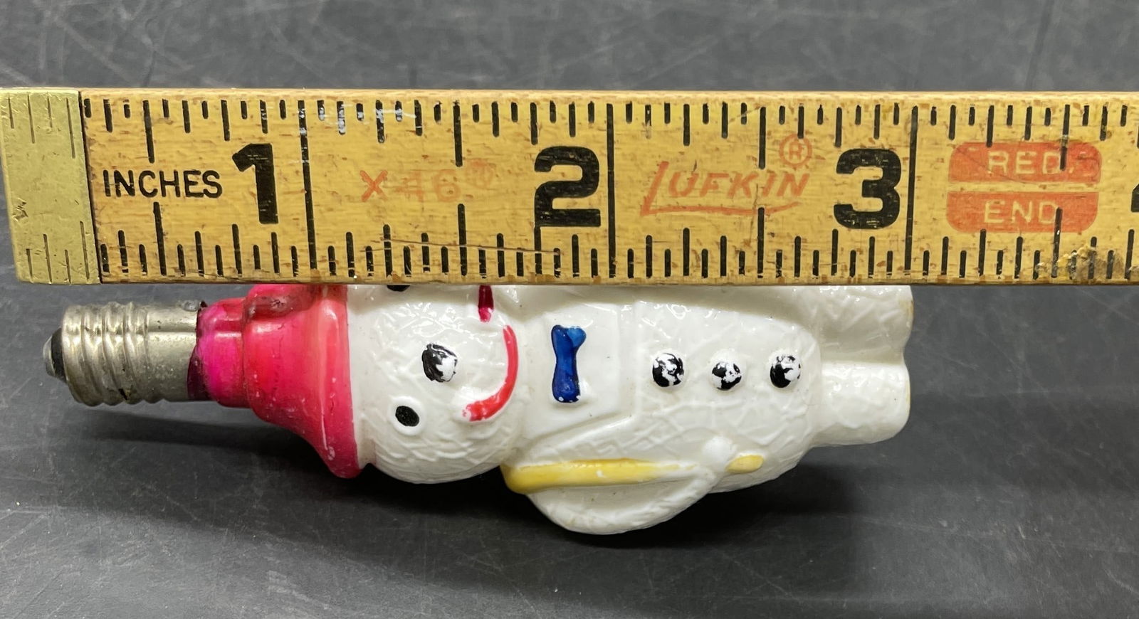 VINTAGE Glass Figural Light Bulb Christmas Snowman - 8