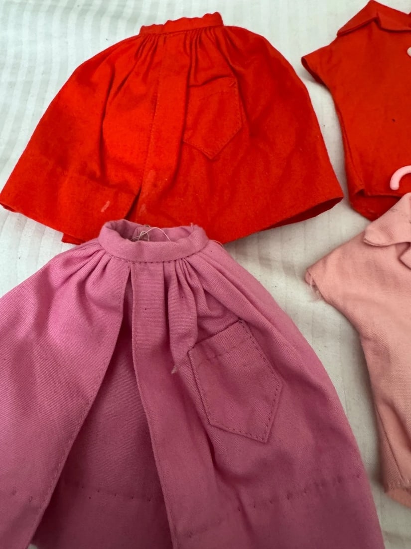 Barbie Mix and Match Red & Pink Set Gathered Skirt & Tops VTG Mattel - 5